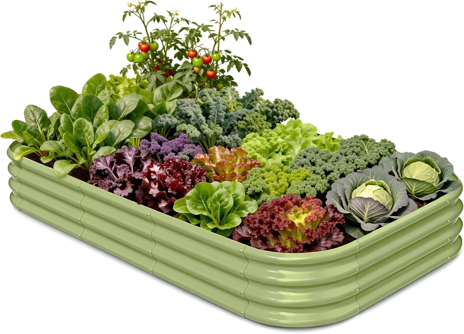 Raised Bed Planter Box - Galwanizowana podwyższona grządka ogrodowa 8x4x1 stopy,