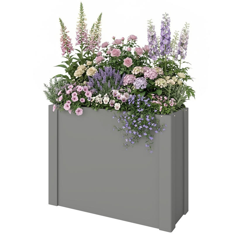 Raised Bed Planter Box - Outsunny Podwyższona Grządka Ogrodowa Galwanizowana Skrzynia