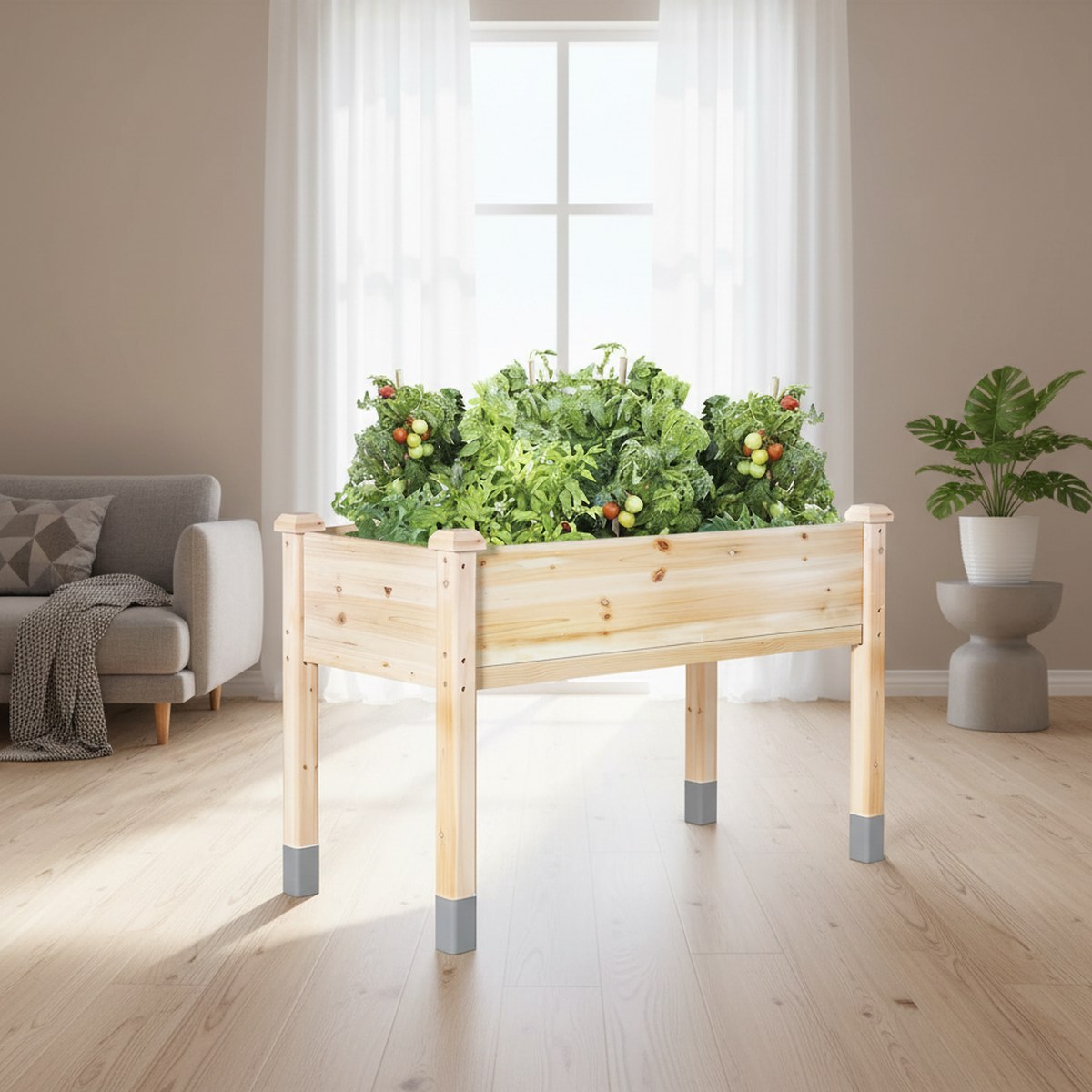 Duży drewniany podwyższony kwi – Raised Bed Planter Box recenzja i cena
