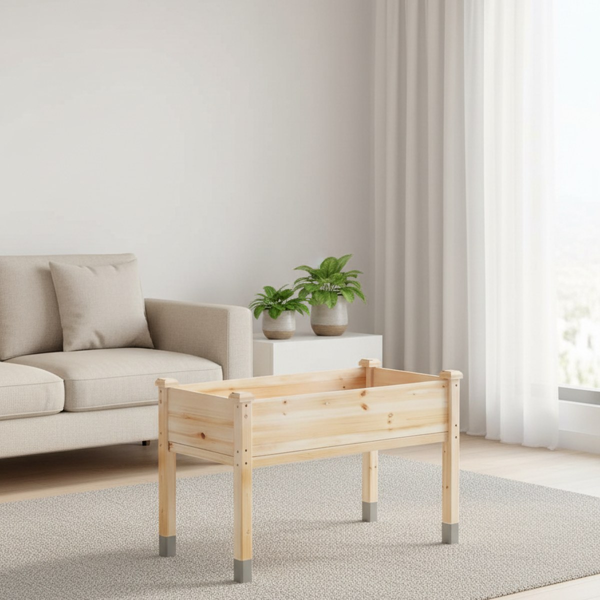 Duży drewniany podwyższony kwi – Raised Bed Planter Box recenzja i cena